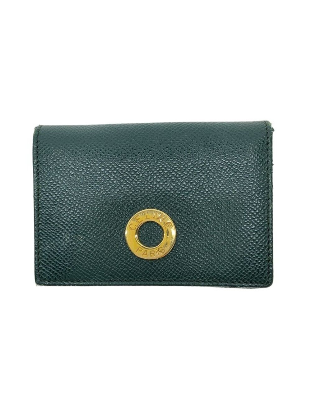 Celine Card Case Wallet Leather Green